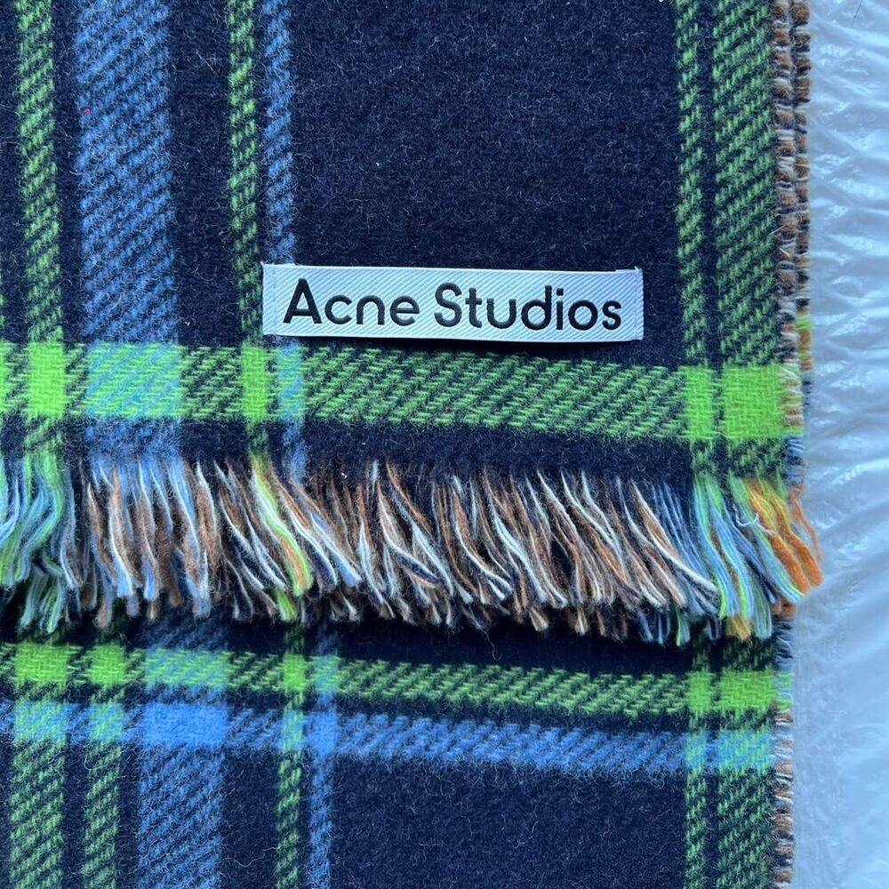 Acne Studios Vorata Patchwork Tartan Scarf - Picture 2 of 4